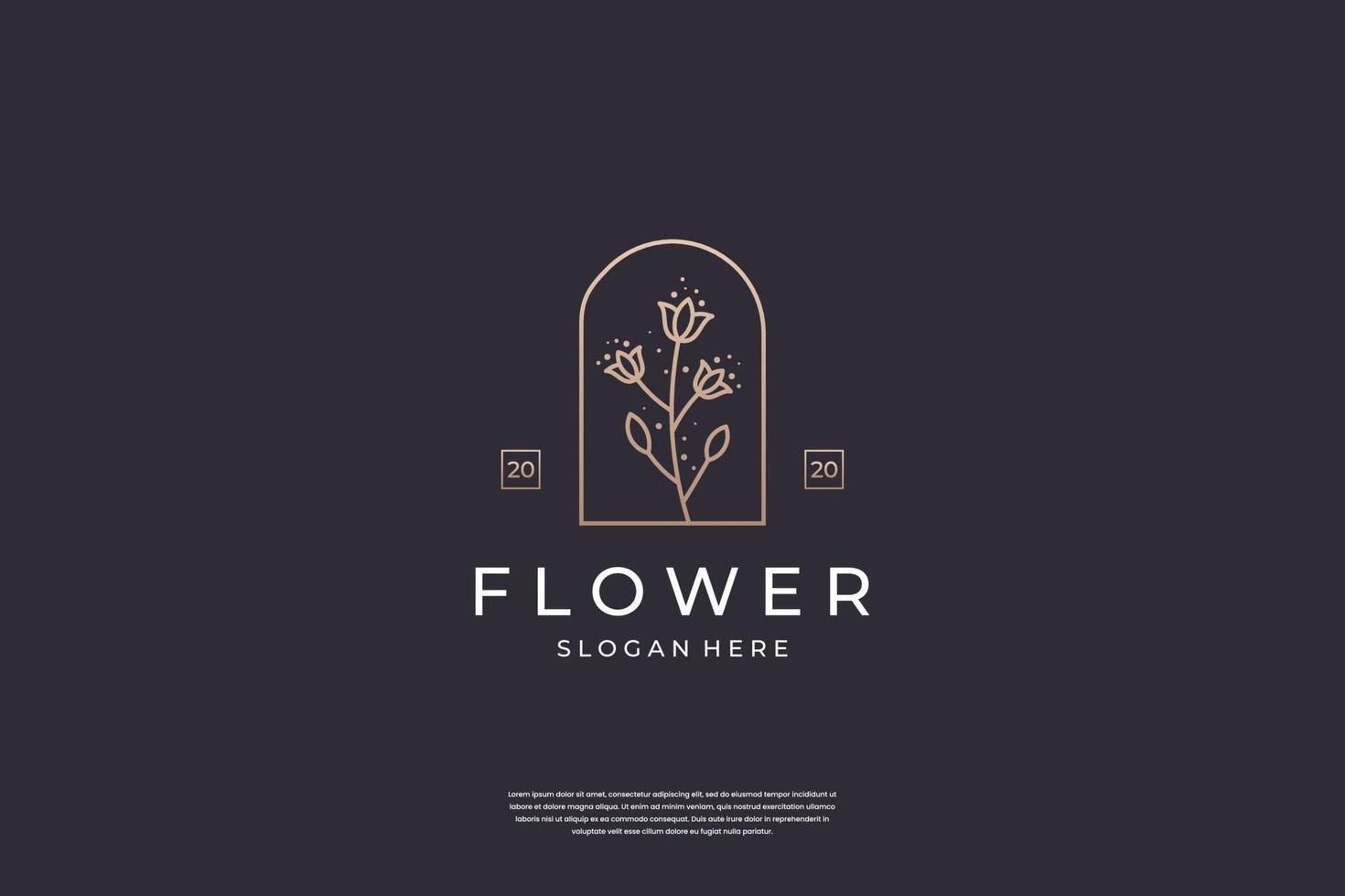 Minimalist flower rose logo design inspiration. Luxury icon floral with line art style vector