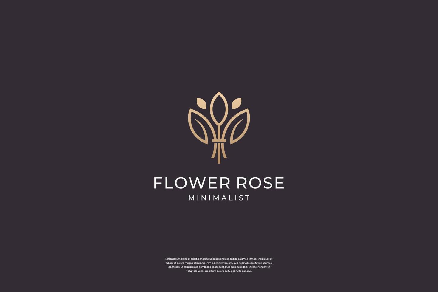 Minimalist elegant Flower logo design with line art style vector