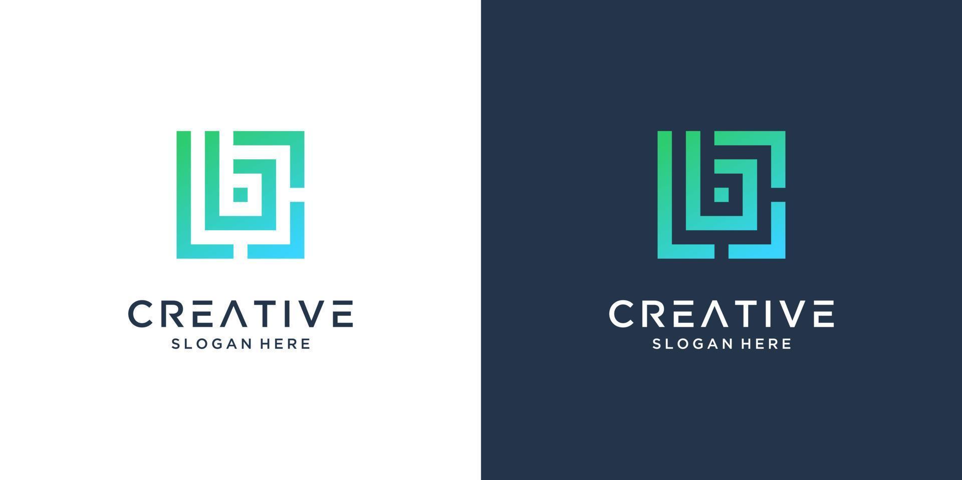 Modern abstract monogram letter B logo design vector