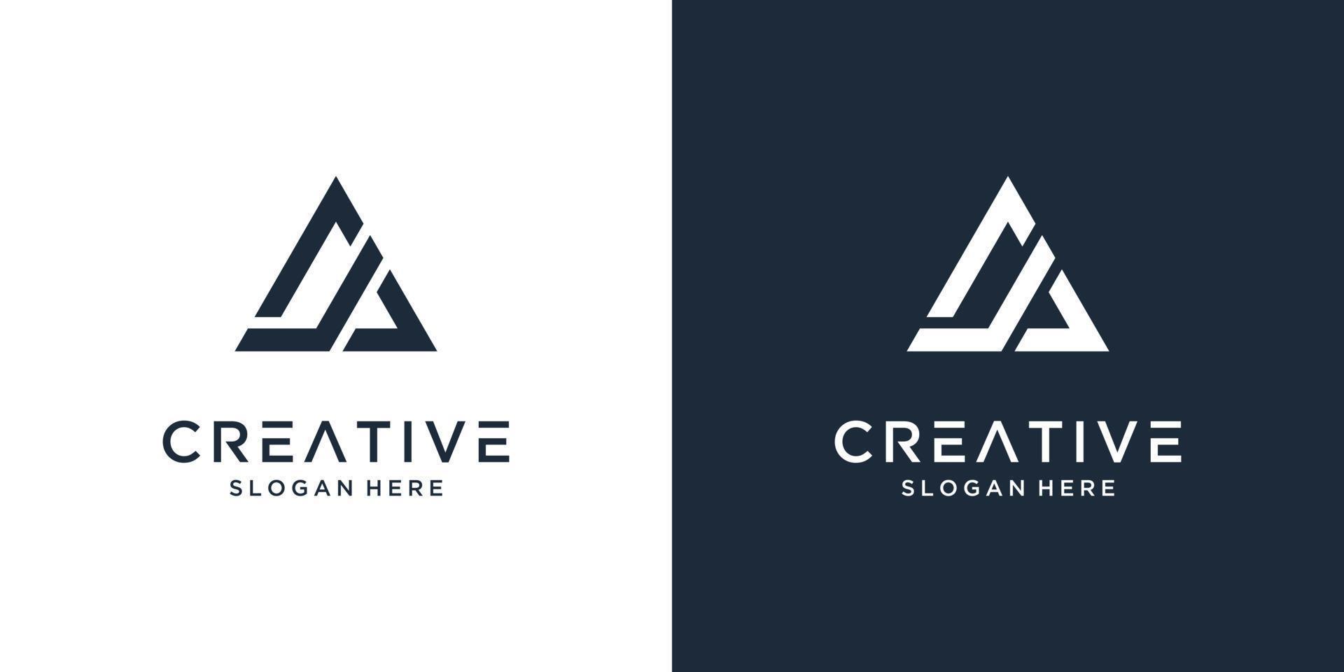 Abstract letter A logo design inspiration vector