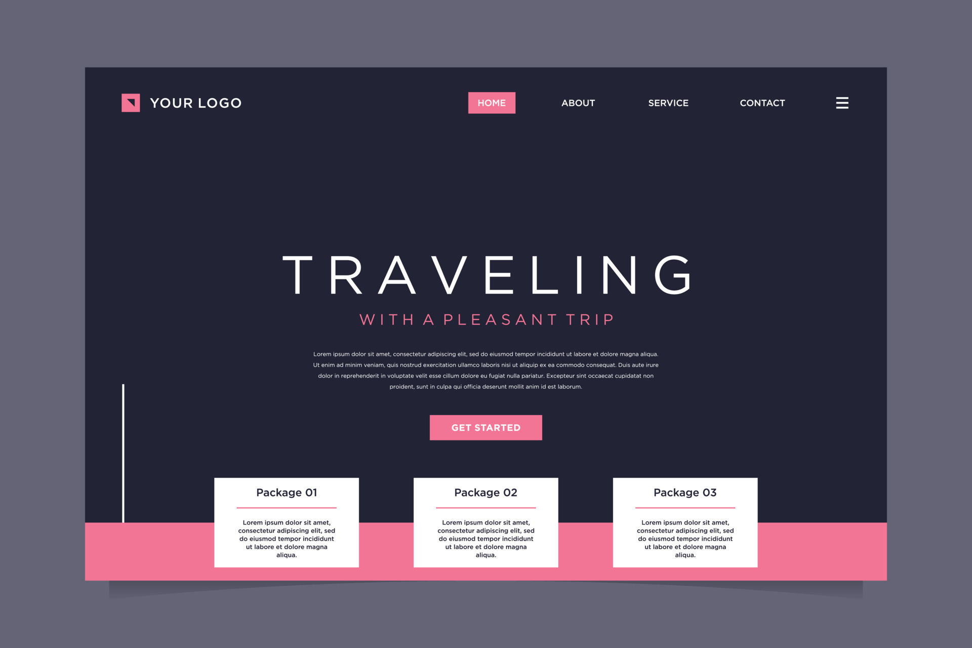 simple travel landing page design 17603397 Vector Art at Vecteezy