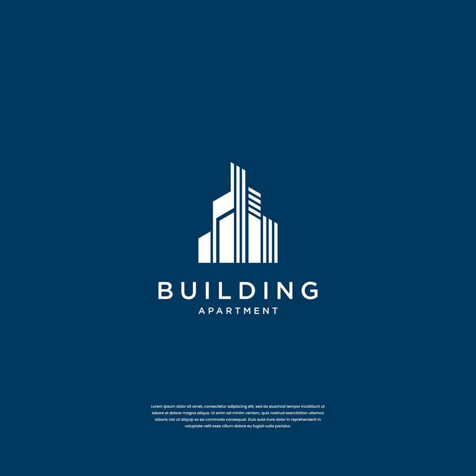 Abstract building structure logo design real estate, architecture, construction vector