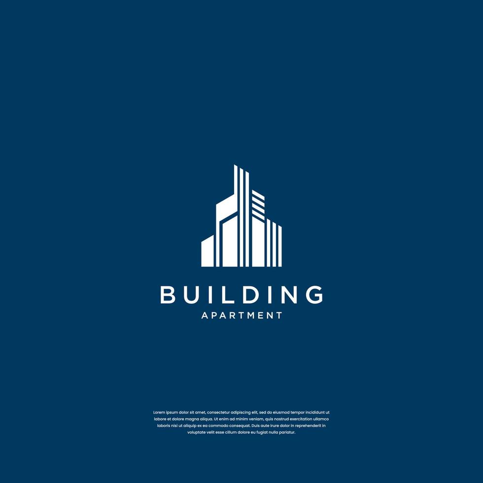 Abstract building structure logo design real estate, architecture, construction vector