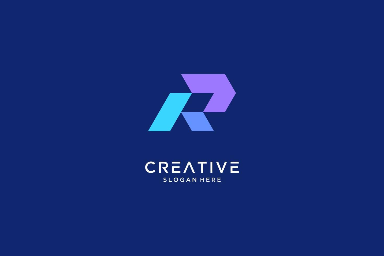 Abstract Letter R logo design icon vector