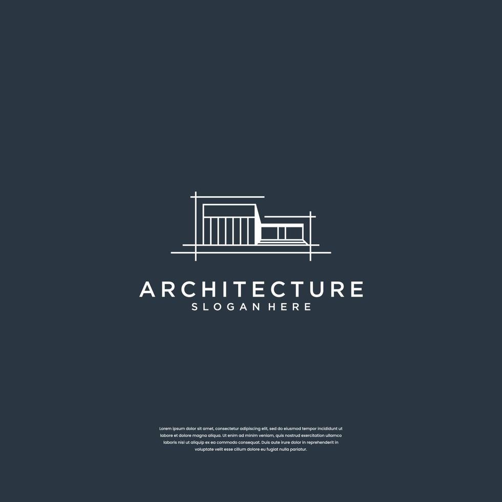 architecture logo with liner concept building real estate logo design inspiration vector