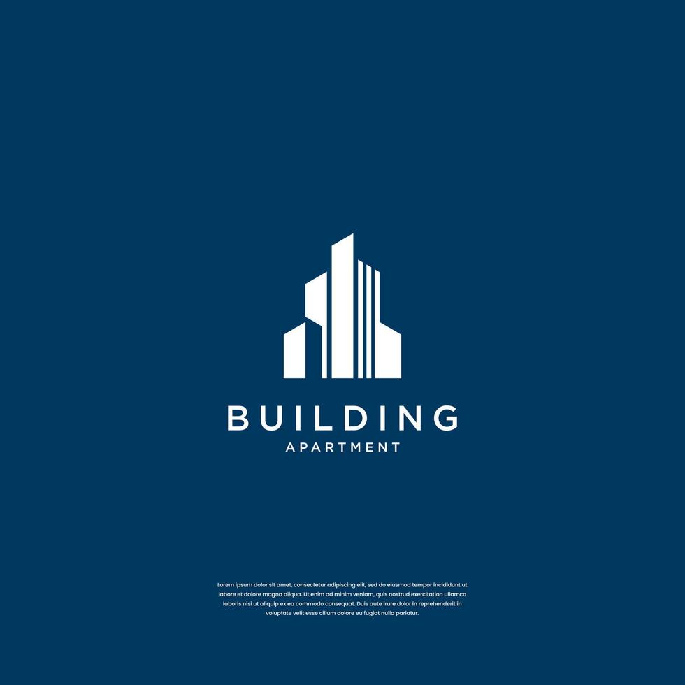 Abstract building structure logo design real estate, architecture, construction vector