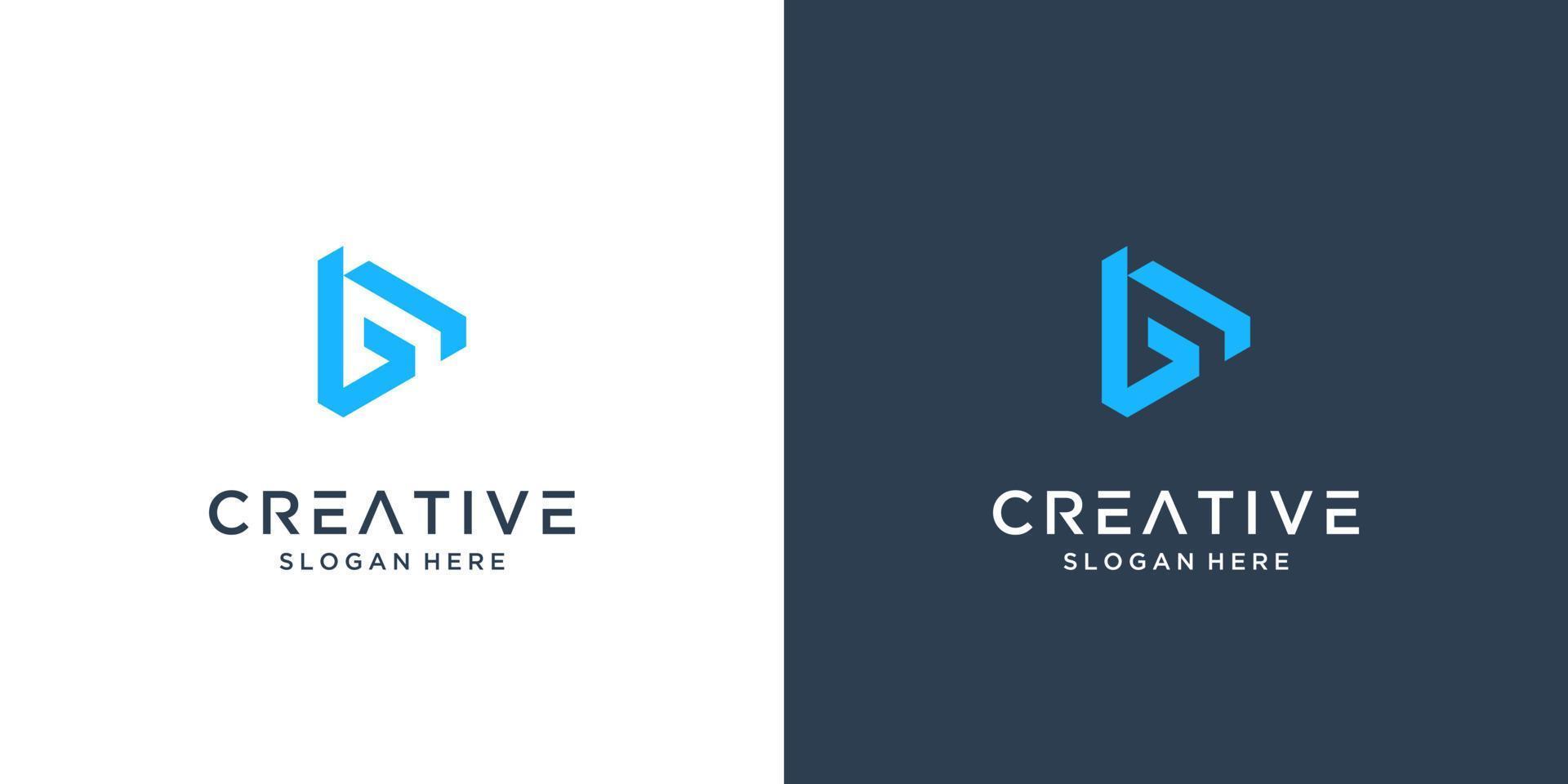 Creative abstract letter B logo design template vector