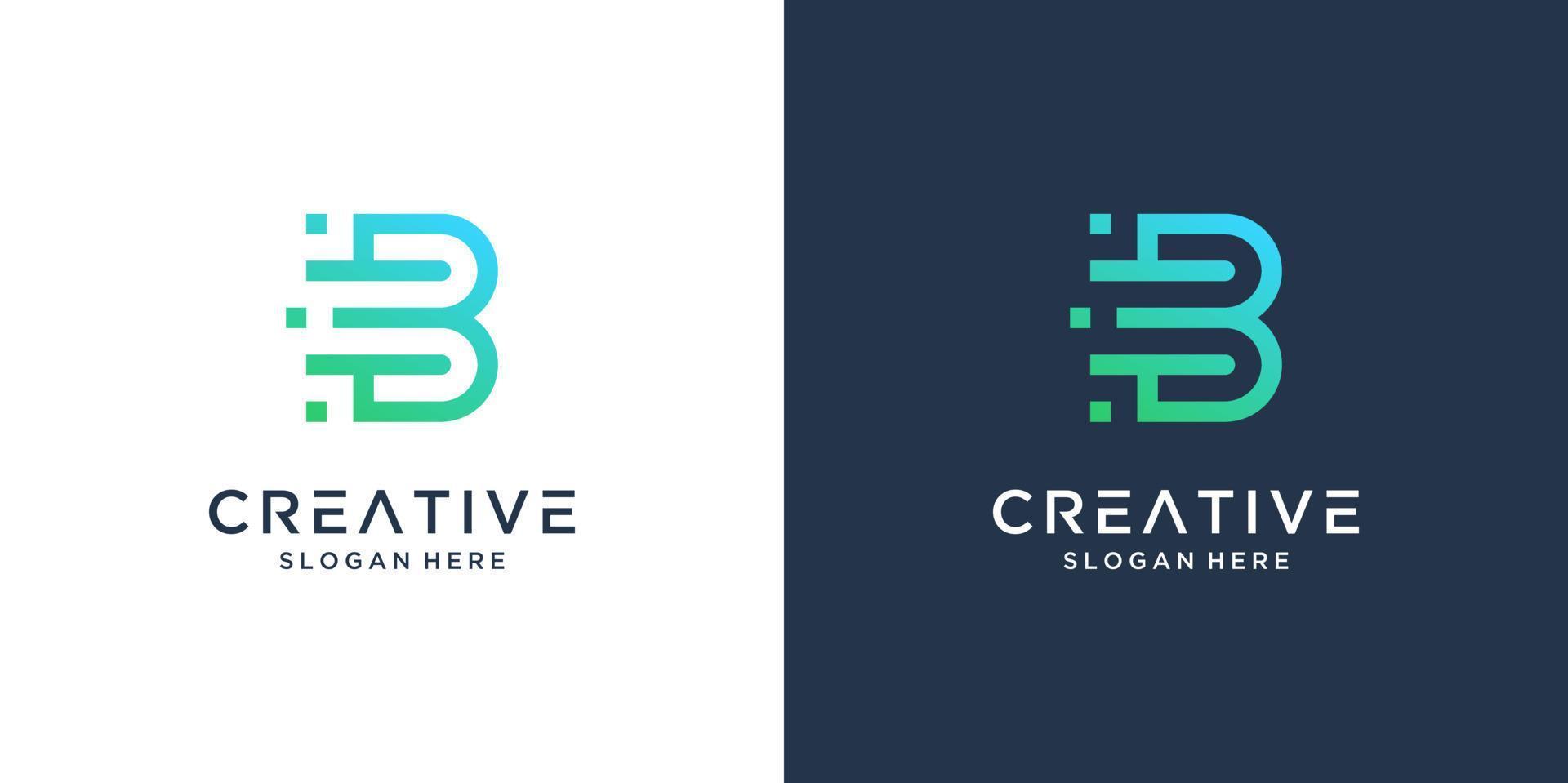 Modern abstract monogram letter B logo design template vector