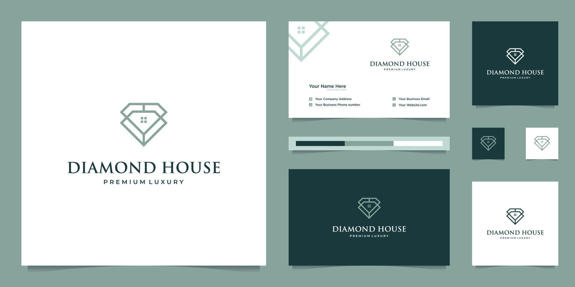 diamonds and house. abstract design concepts for real estate agents, hotels, residences. symbol for building. logo design and business card templates. vector