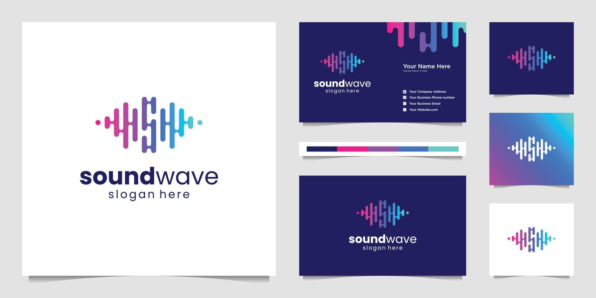 Music equalizer logo. Electronic audio icon. Music wave sign. Vector illustration logo. Music application icon. Player music logos with minimal line art pulse.