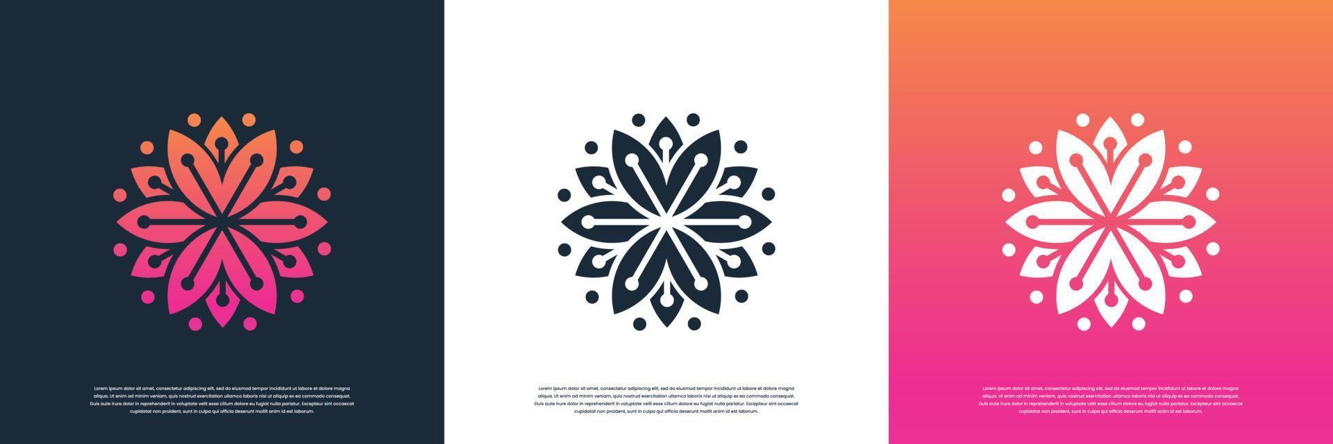 Abstract flower logo design template vector