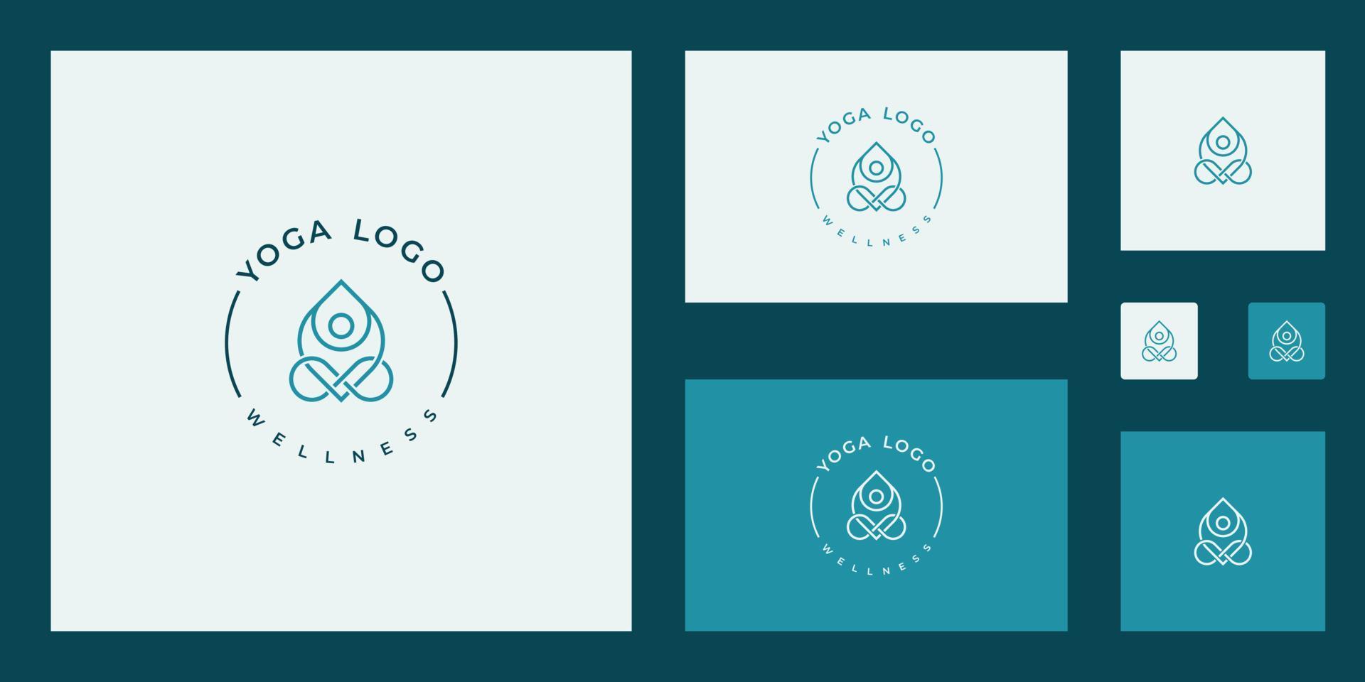 Clean natural and elegant lines symbol inspiring beauty, yoga and spa design logo. vector