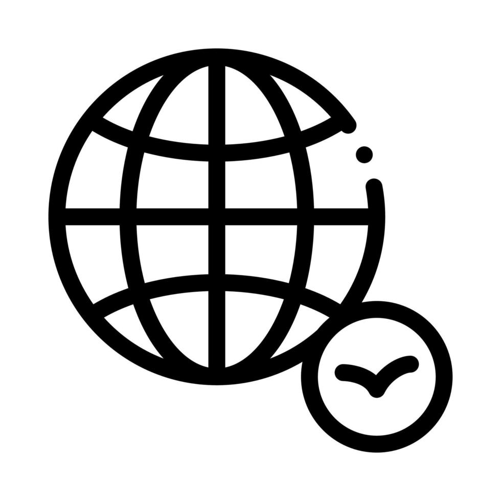 Worldwide Watching Bird Icon Thin Line Vector