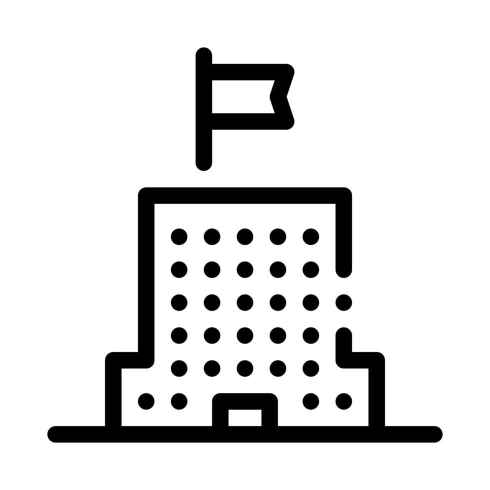 ilustración de contorno de vector de icono de bandera de rascacielos