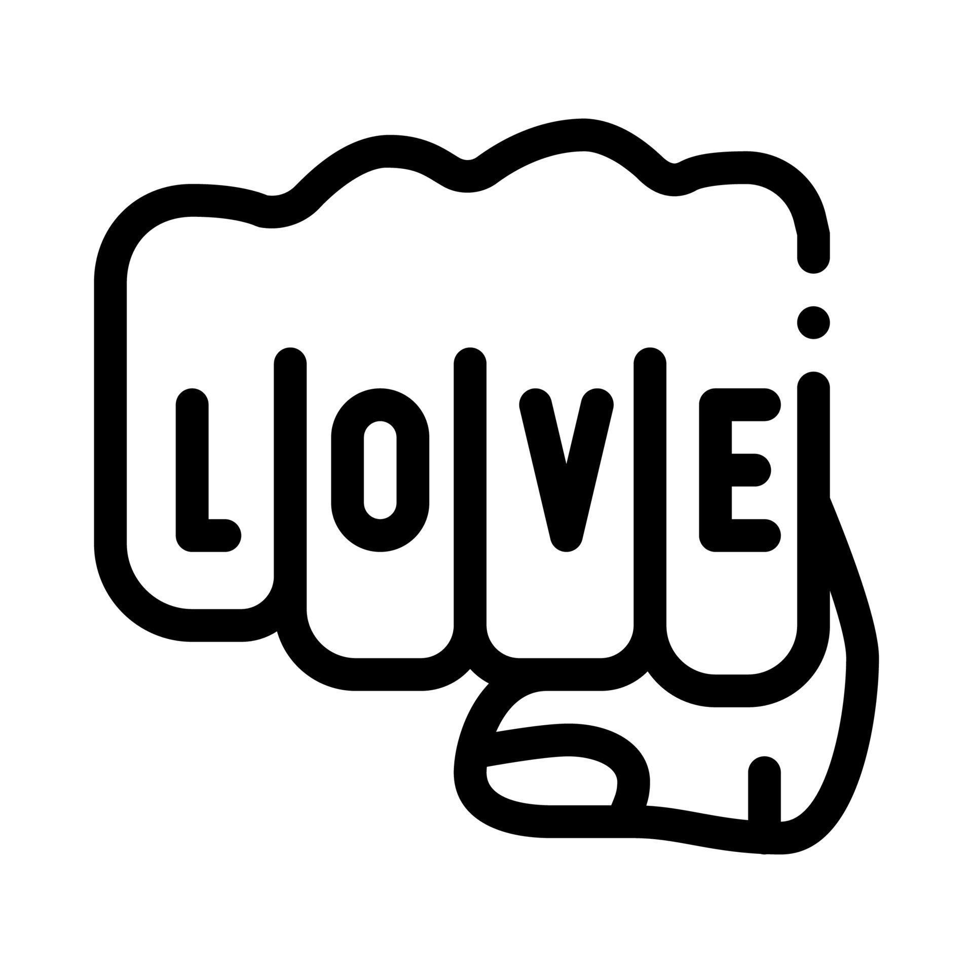 Love Fist Fingers Icon Vector Outline Illustration 17603527 Vector Art
