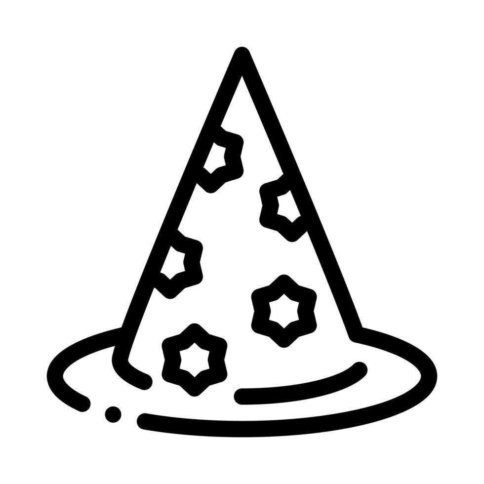 ilustración de contorno de vector de icono de sombrero de mago