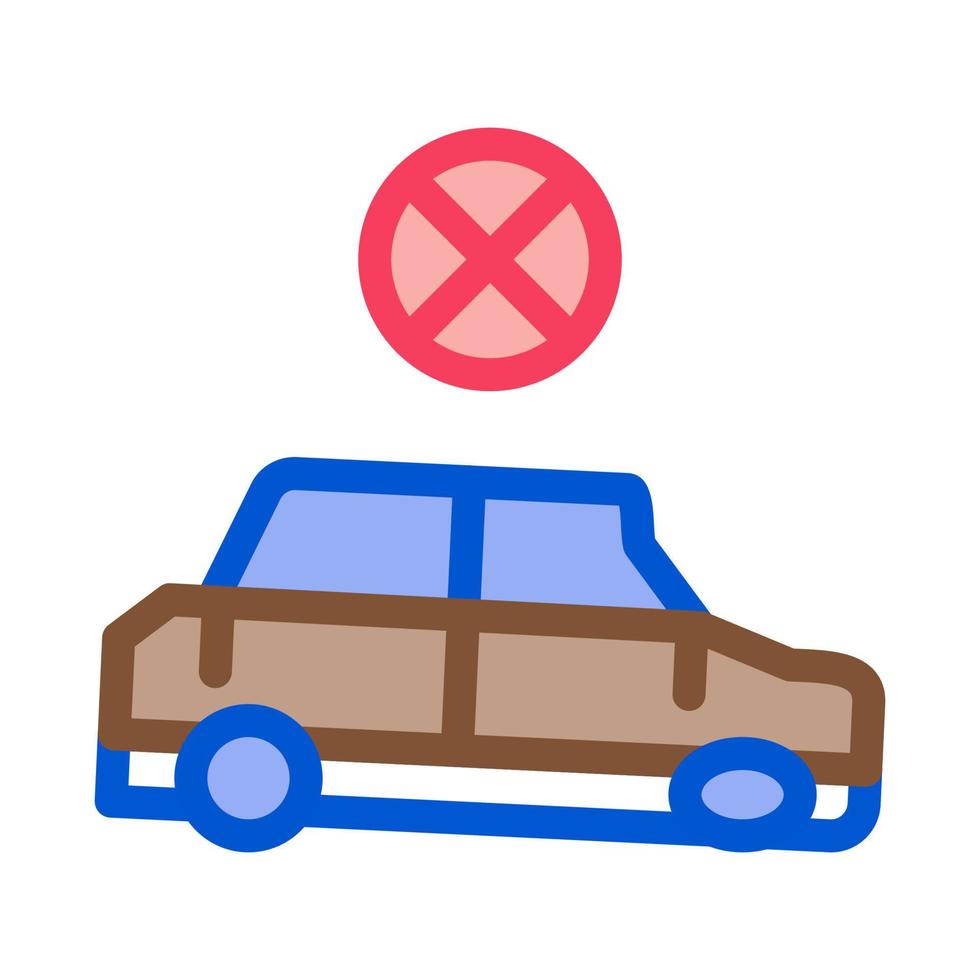 ilustración de contorno de vector de icono de coche fijo