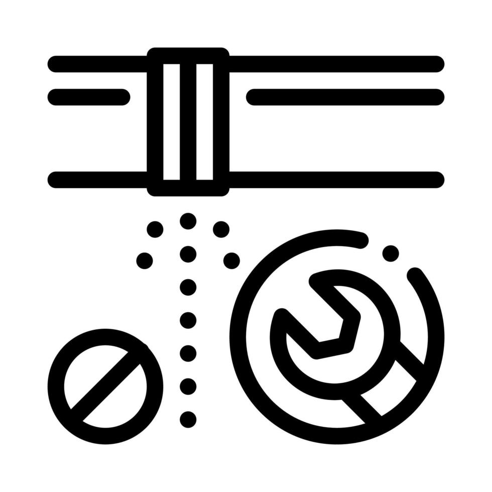 Pipe Punch Fix Icon Vector Outline Illustration
