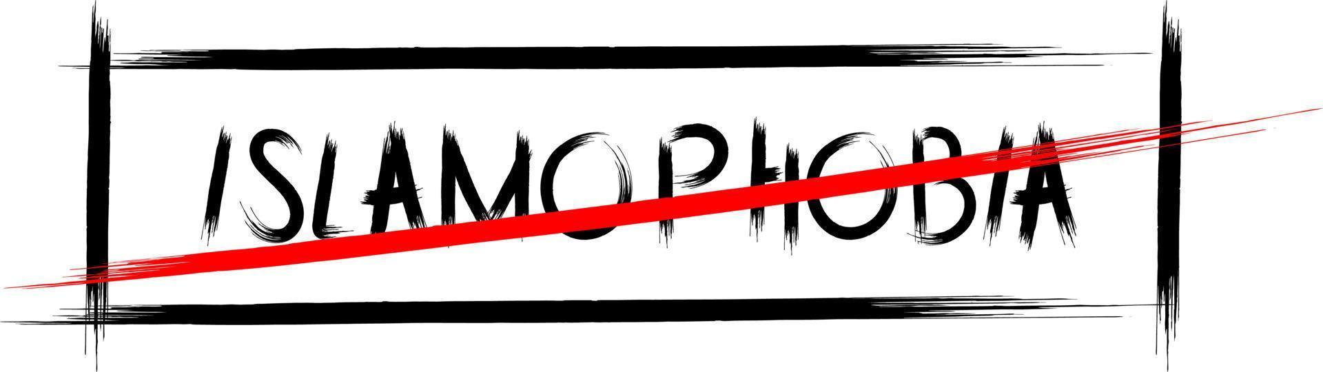 Anti Islamophobia Lettering vector