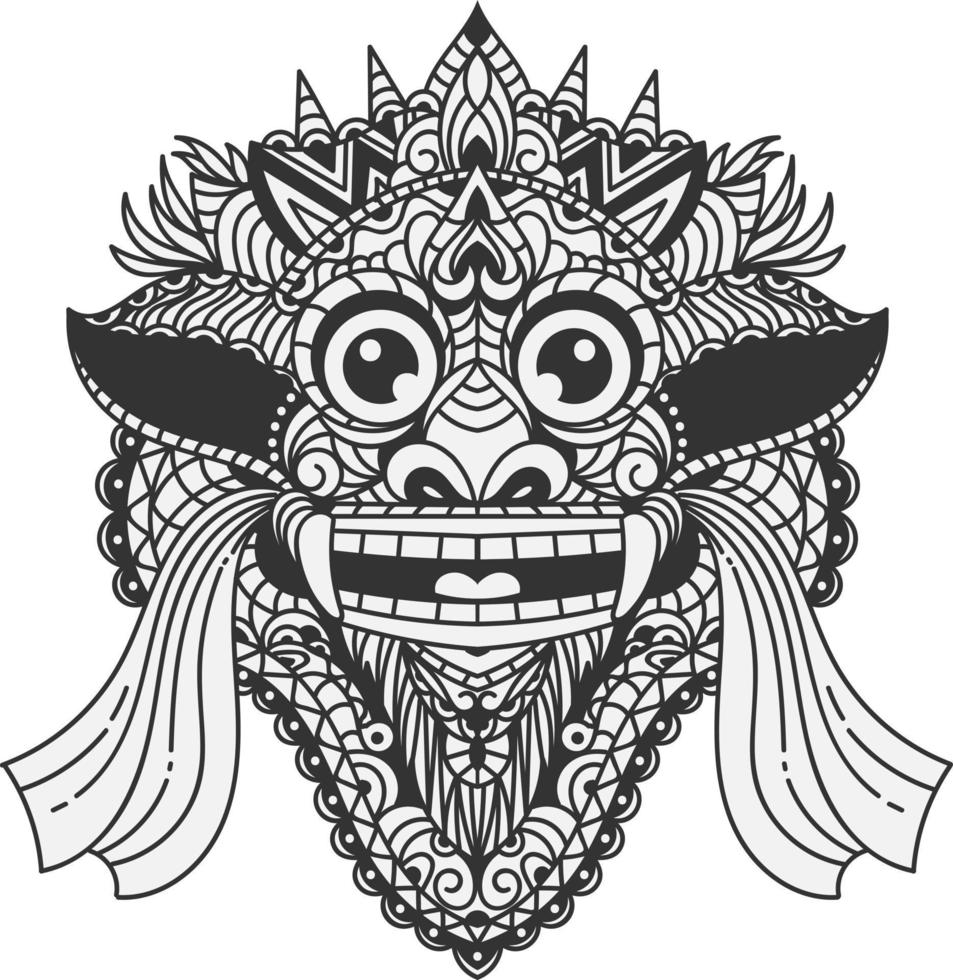 Barong Mask Illustration vector