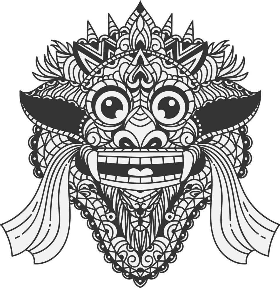 Barong Mask Illustration vector