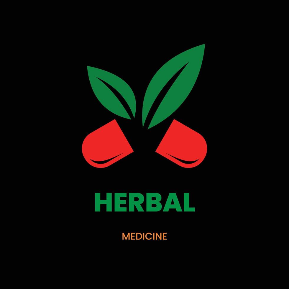 logotipo de medicina herbal vector