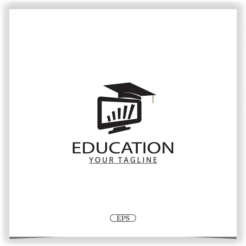 educación en línea logo premium elegante plantilla diseño vector eps 10