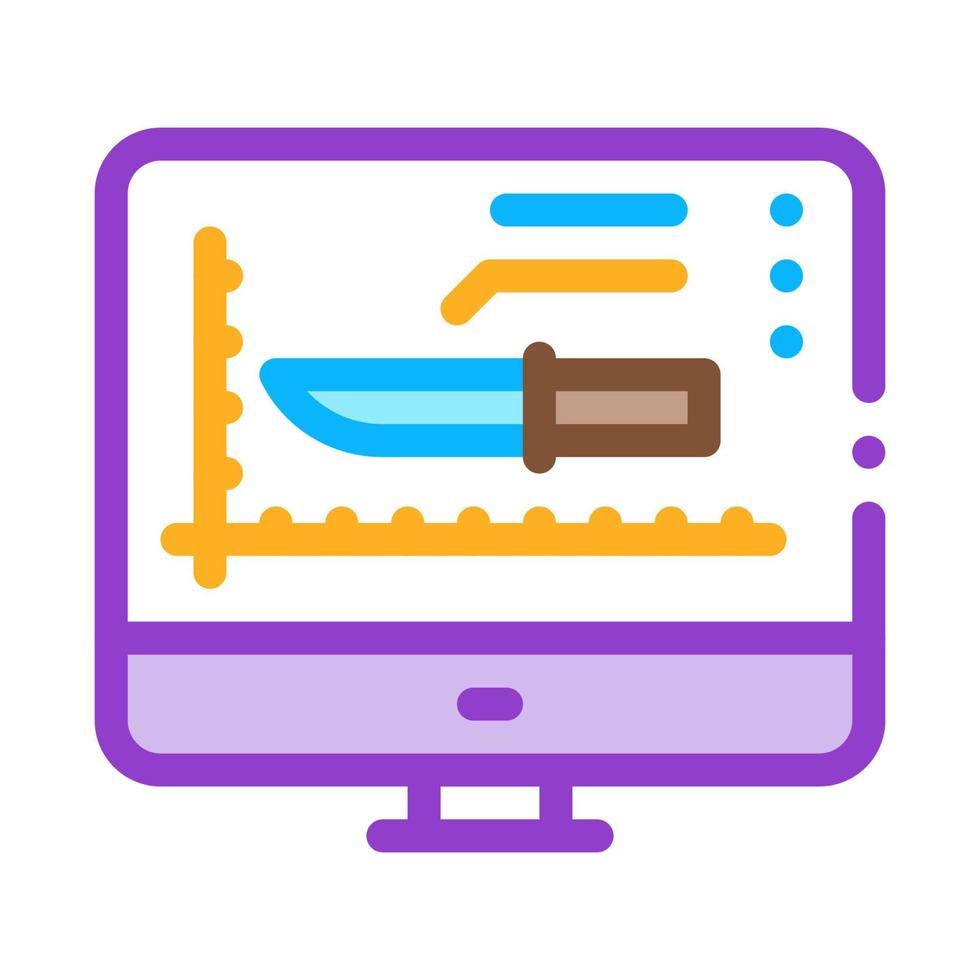 Knife Display Icon Vector Outline Illustration