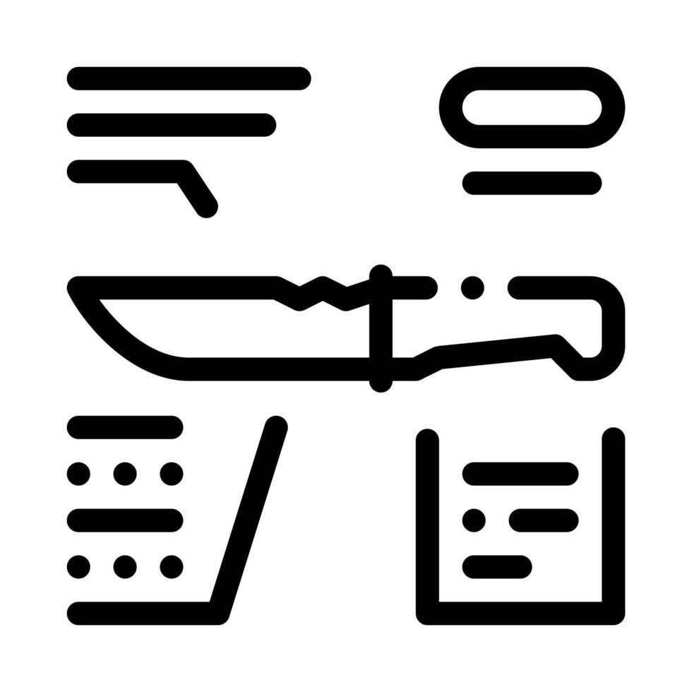 Knife Description Icon Vector Outline Illustration