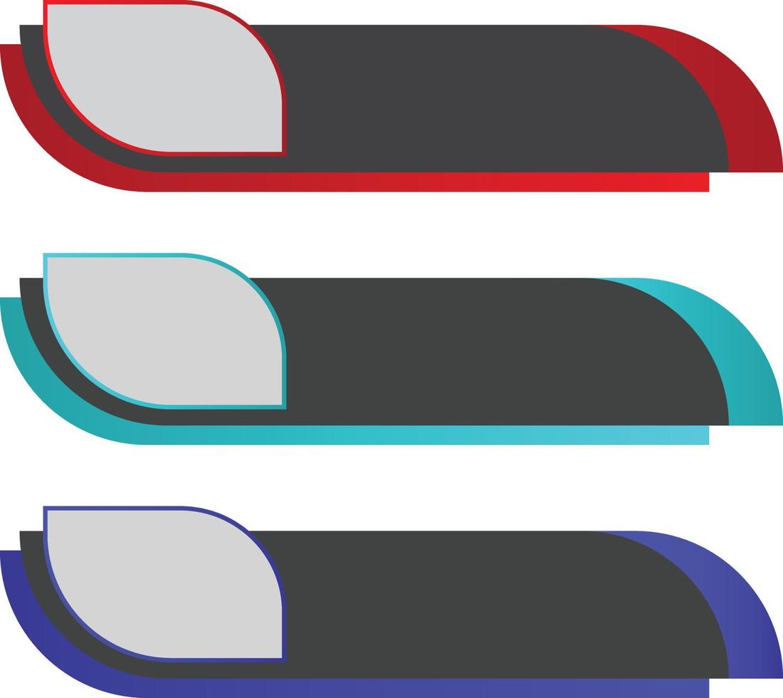 round corner modern lower third banner clipart vector