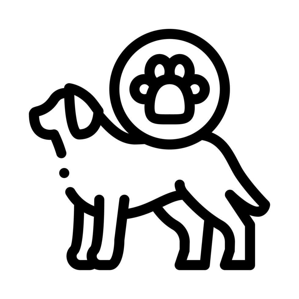 Dog Footprint Icon Vector Outline Illustration