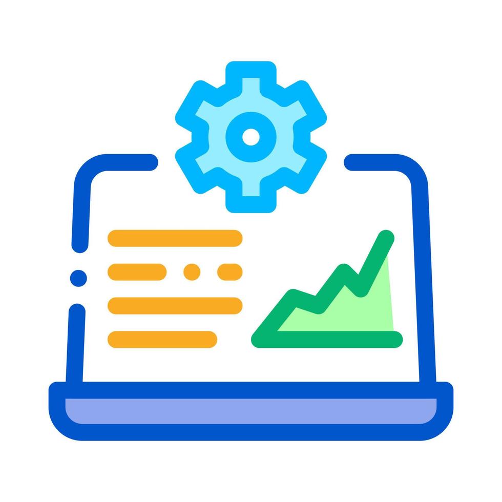 Laptop Gear Graphic Icon Vector Outline Illustration