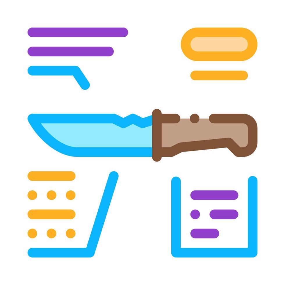 Knife Description Icon Vector Outline Illustration