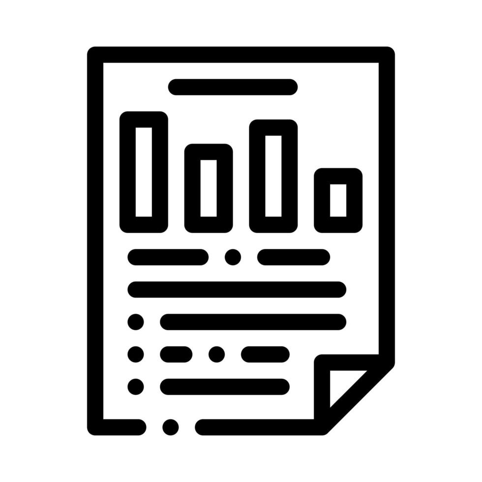 Statistician Report Document Icon Thin Line Vector