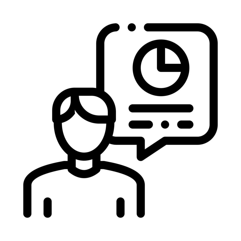 Human Talk About Statistics Icon Thin Line Vector