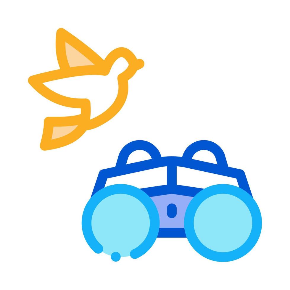 Binocular For Watching Bird Icon Thin Line Vector