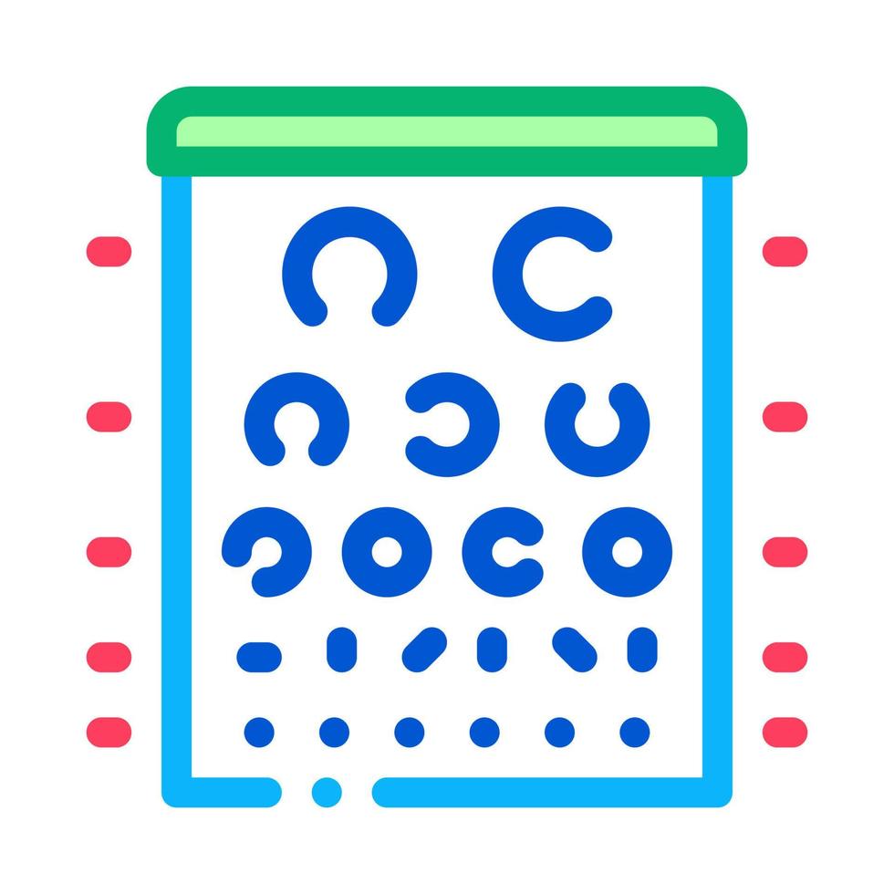 Eyes Ophthalmic Test Chart Icon Thin Line Vector