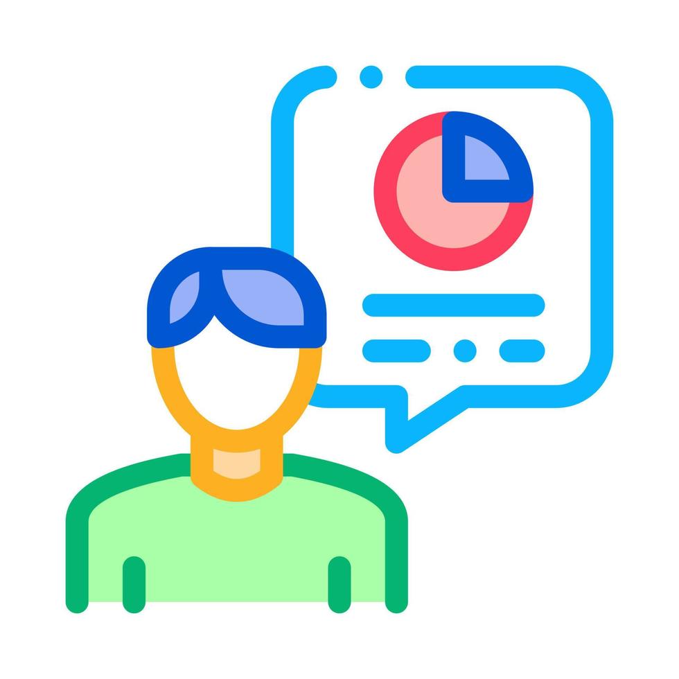 Human Talk About Statistics Icon Thin Line Vector