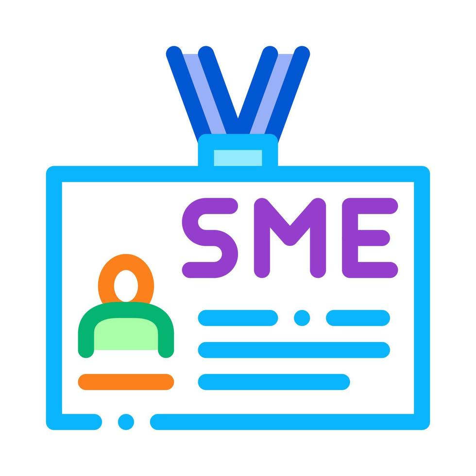 Sme Worker Badge With Photo Icon Thin Line Vector