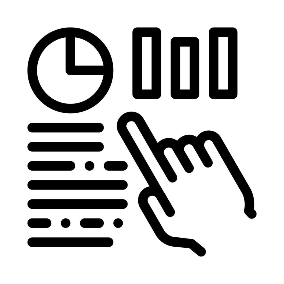 Statistician Assistant Hand Icon Thin Line Vector