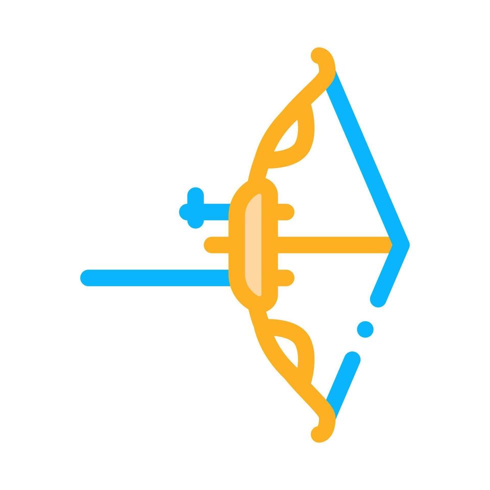 vector de línea delgada de icono de herramienta de arco y flecha moderno