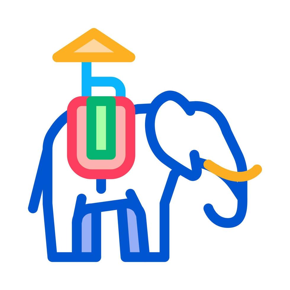 elefante para excursiones icono vector de línea delgada