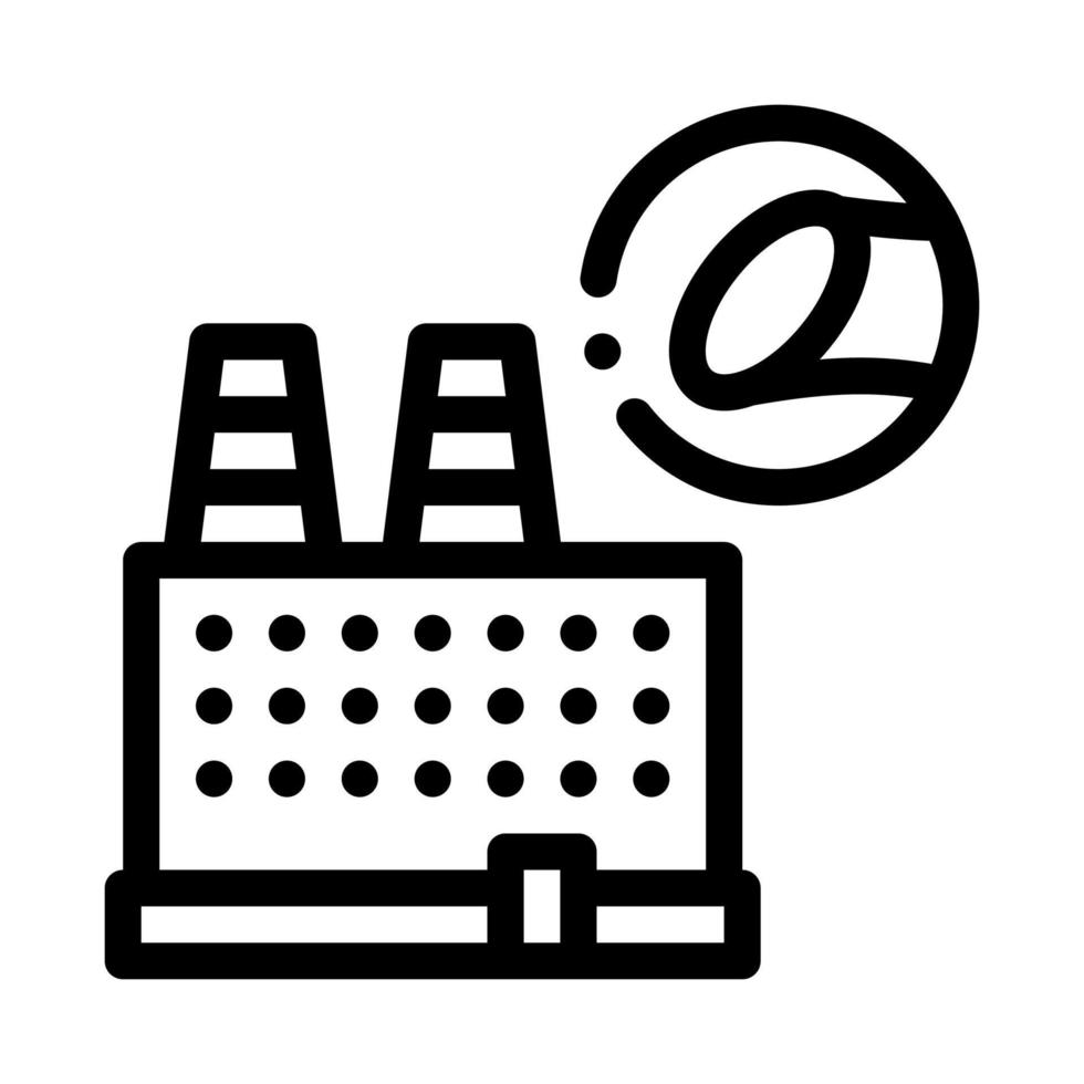 Sugar Factory Icon Vector Outline Illustration