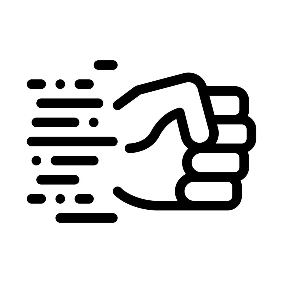 Fast Fist Hit Icon Vector Outline Illustration