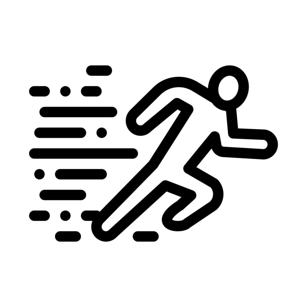 Running Human Icon Vector Outline Illustration