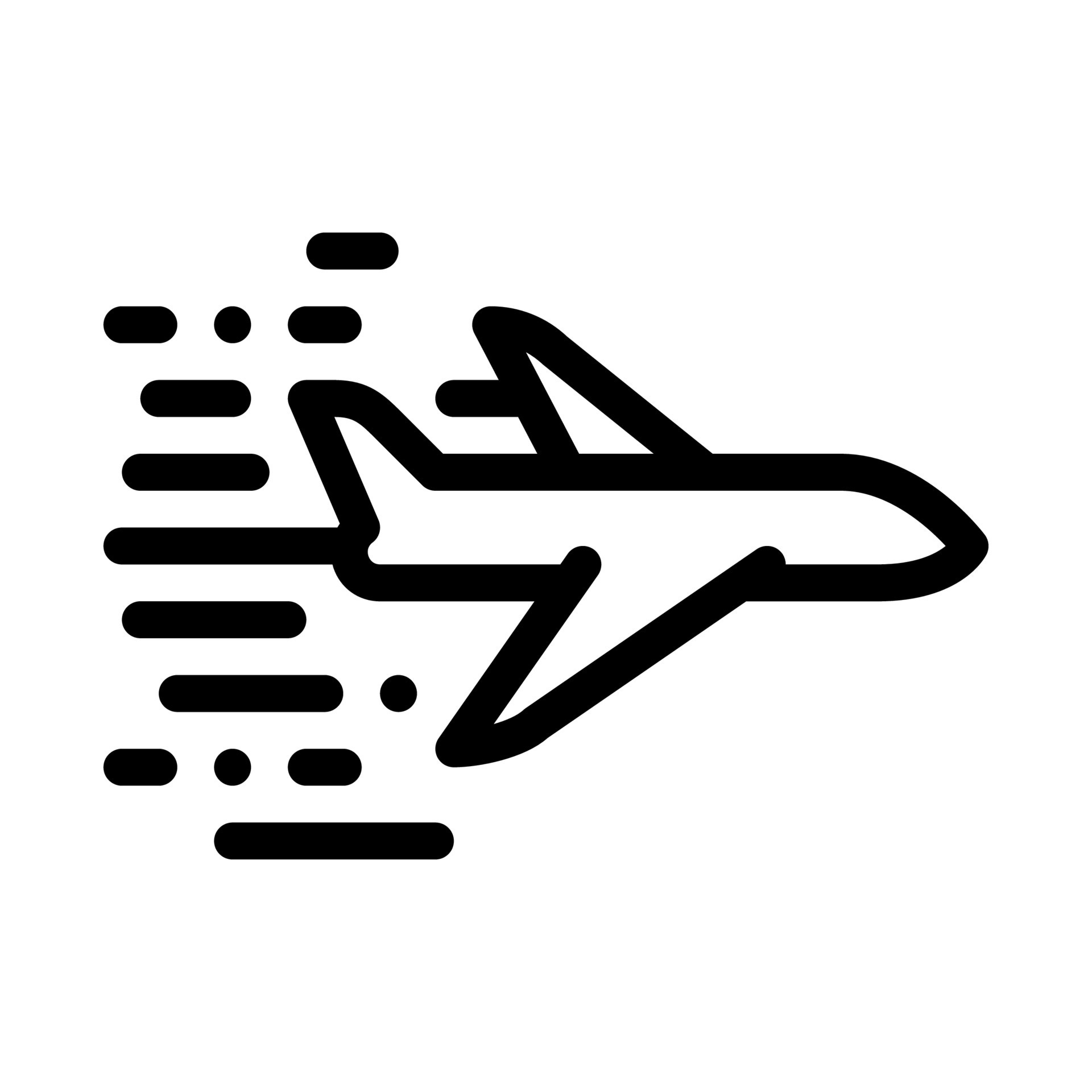 Flying Airplane Icon Vector Outline Illustration 17604273 Vector Art at ...