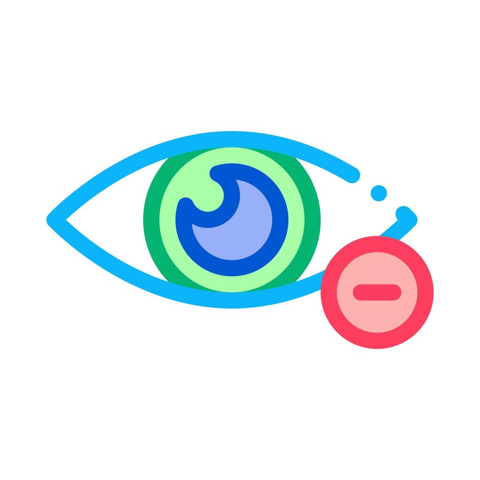 dioptría miopía ojo visión icono línea delgada vector