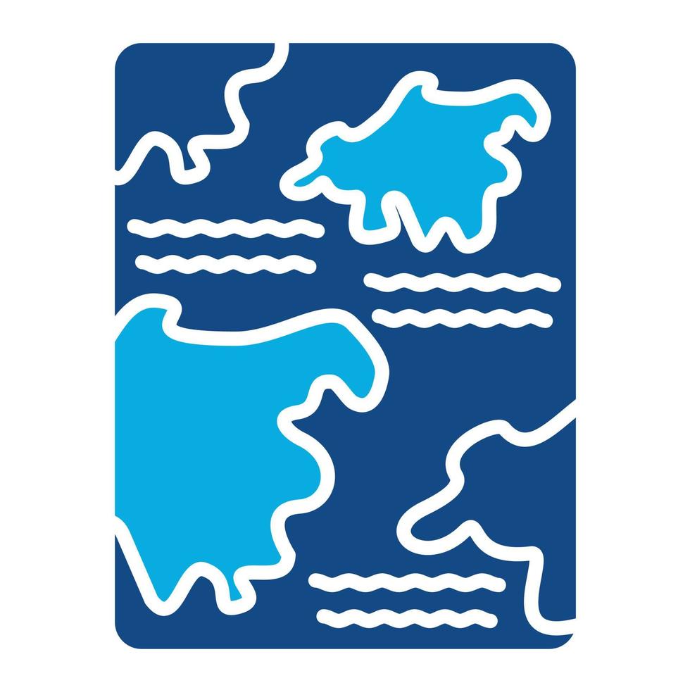 World Map Glyph Two Color Icon vector