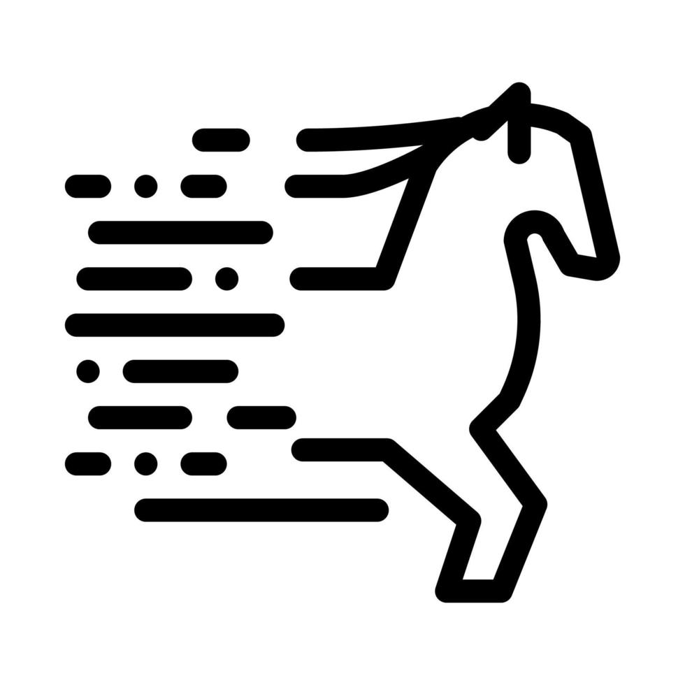 Running Horse Icon Vector Outline Illustration