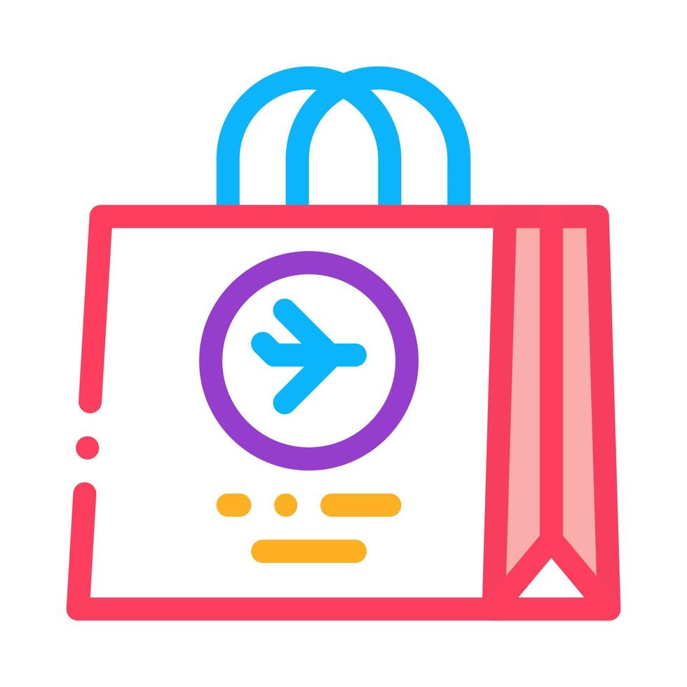 icono de tienda de aeropuerto de bolsa libre de impuestos vector de línea delgada